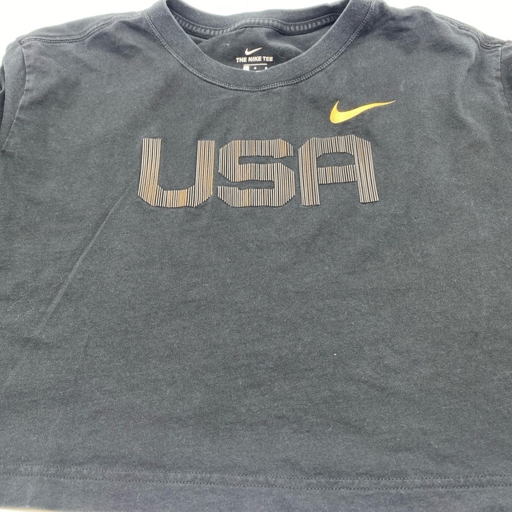 Nike Team USA Women's Cropped T-Shirt RN 56324 Textured, Gold Swoosh